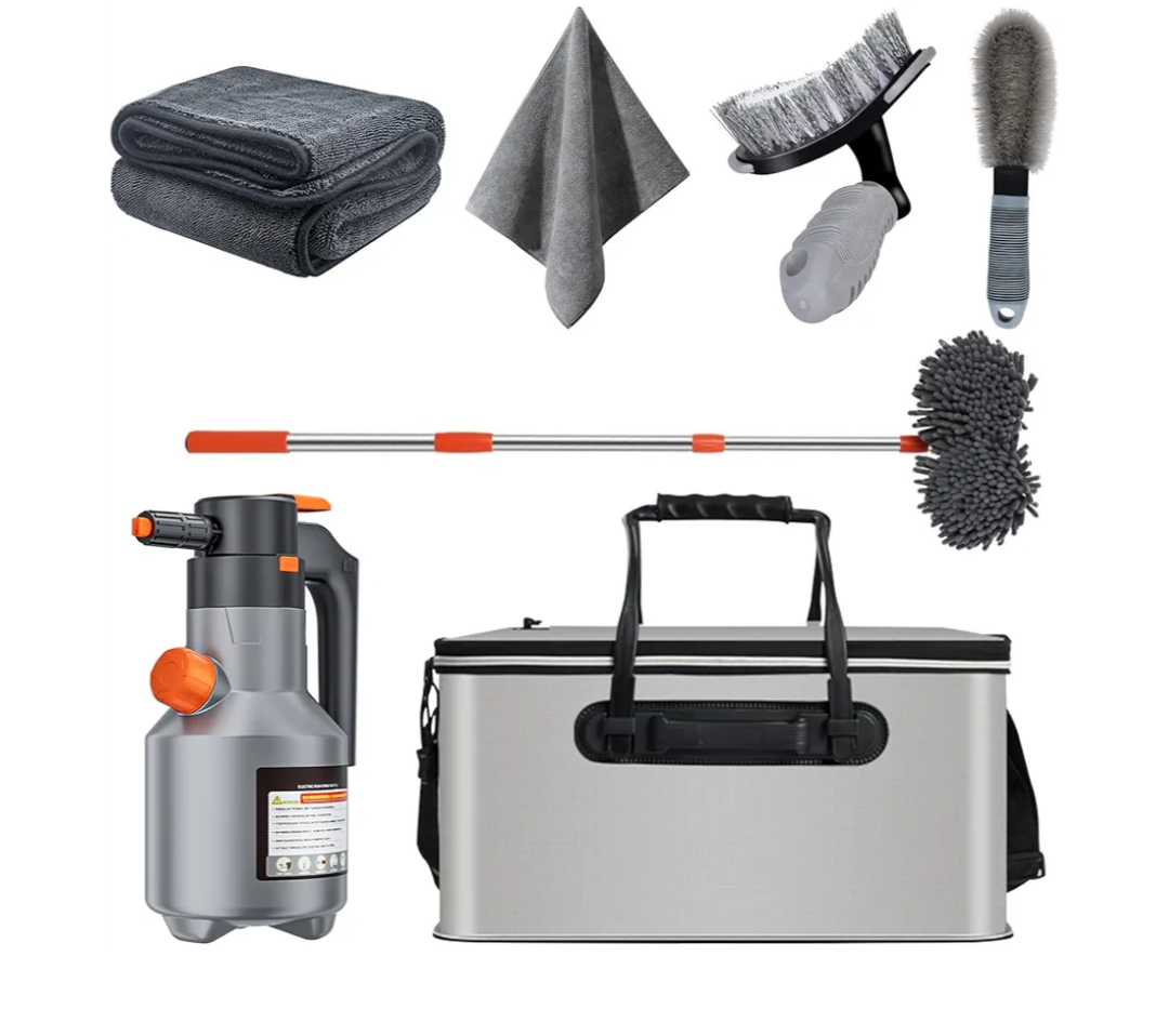 Aceotle Car Detailing Kit Car Cleaning Kit with Foam Gun Sprayer Professional Car Wash Kit Car Cleaner Detailing Brushes Collapsible Bucket Car Wash Tire Brush Absorbent Car Drying Towel