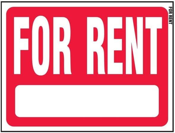 Hy-Ko English For Rent Sign Plastic 18 in. H x 24 in. W