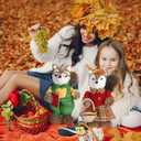 Namalu 2 Pack Fox Sisal Christmas Tabletop Decoration Sisal Figurine Christmas Table Centerpiece Decor Cute Handmade Woodland Animal Statue for Harvest Home Office Indoor Shelf Decor