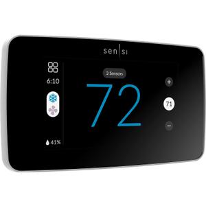 Sensi Touch 2 Smart Thermostat with Touchscreen Color Display, 100 Years of Expertise, Programmable, Wi-Fi, Data Privacy, Easy DIY, Works with Alexa, Energy Star Certified, ST76W, C-Wire Required (White Beveled Edge)