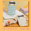 3 x Pocket Calculator, Kids 8 Digit Small Desktop, LCD Display, Cute & Aesthetic Mini Calculator (Beige, S)