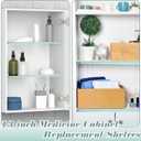 Leinuosen 4 Pcs Medicine Cabinet Shelves Replacement 13 Inch Bathroom Cabinet Shelf Medicine Shelves Suitable for Bathroom Living Room Kitchen Wall Mounted and Hanging (Glass)