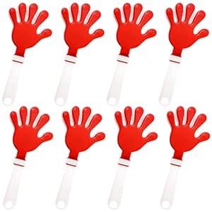 Lovecheer 8PCS Big Hand Clappers Party Noisemakers 11 inch Clapps Sporting Events Cheers for Football Basketball Birthday Gift New Year Christmas Make Noise (Red)