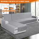 VANSOFY Sectional Couch Covers 100% Waterproof L Shaped Sofa Slipcover 3pcs Reversible Chaise Lounge Cover for Sectional Sofa Furniture Protector Cover for Pets Cat Dog(X-Large, Light Gray)