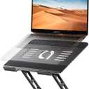 Lamicall Adjustable Laptop Stand for Desk - 360 Rotating Base Ergonomic Computer Stand, Aluminum Laptop Riser Foldable Protable for Mothers Day fits MacBook Neo Air Pro, Dell, HP (10-17.3'') - Black