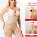 Nebility Womens' Tummy Control High Waist Trainer Body Shaper (US, Alpha, Large, Regular, Regular, Beige-Mid Thigh)