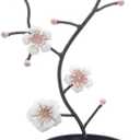 White & Pink Orchid Blooms Jewelry Display Stand | Faux Crystal Dcor Black Tray | Tree Tower Rack Hanging Organizer for Rings Earrings Necklaces Bracelets | Holder Organizer Storage