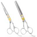 Equinox Professional Hair Scissors Set - Includes Barber Scissors & Thinning Shears for Hair Cutting & Grooming, Premium Japanese Stainless Steel Hair Cutting Scissors, Barber Accessories & Hair Tools (Silver)