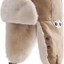 Harlang Trapper Hat with Faux Fur Lining, Ear Flaps, Adjustable Chin Strap