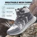 Men's Orthopedic Mid Trekking Hiking Boots: Comfortable Plantar Fasciitis Ankle Support Work Walking Running Shoes, Orthotic Cushion Sport Gym Cross Training Trail Sneakers for Foot Heel Pain Relief (12, W2-grey)