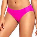Tempt Me Women Hot Pink Strappy Bikini Bottom Full Coverage Bathing Suit Bottoms Swimsuit Bottom S