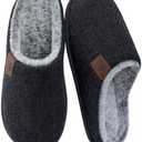 ULTRAIDEAS Men's Fuzzy Scuff Slippers Comfy Winter Warm Indoor House Shoes Fur Lined 9-10