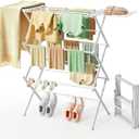 REALINN Foldable Clothes Drying Rack, Expandable Portable Indoor Outdoor, 51.6 x 14.7 inches