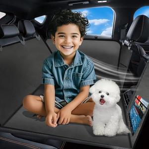 Nagobi Waterproof Back Seat Car Seat Cover for Dog, Back Seat Extender for Dogs, PU Leather Dog Car Seat Cover for Back Seat, Bottom 600D Heavy Duty, Hair-Resistant, Anti-Scratch
