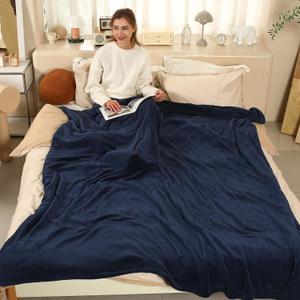 Heated Blanket Electric Blanket Twin Size, Fast Heating & Overheating Protection, Ultra Soft Heated Throw Blanket Twin Size with 5 Heating Levels & 10 Hours Auto Off, 62"x84", Navy Blue