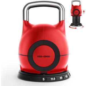 7-in-1 Adjustable Kettlebell, Quick-Adjust Kettlebell for Strength Training, 5-44 LBS Adjustable Weights for Home Gym