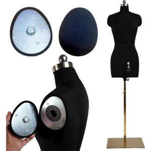 Female Sewing Mannequin, Size 6 Professional Dress Form for Display and Tailor Design,Sewing Mannequin Foam Body for Pinning.Height Adjustable Torso with Stable Metal Base. (Black, 6)