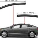 Lightronic Extra Durable Outside-Mount Auto Vent Window Visor, Fits 2013-2020 Ford Fusion, UV Protection Rain Guard, Original Wind Deflector, No-Drill Easy Install, Dark Smoke, 4-Pcs