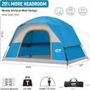 CAMPROS CP Camping Tent 4-6 Person, Waterproof Windproof Double Layer Dome Tent, Easy Setup with Large Mesh Windows & Wide Door for Outdoor Camping Backyard, 
Product Dimensions	132"L x 84"W x 72"H