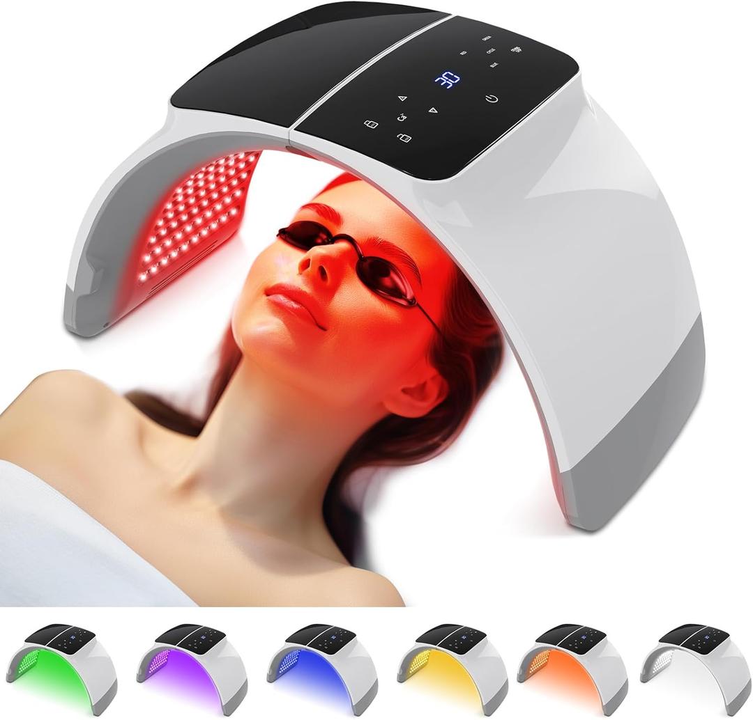 LED Red Light Therapy 7 Colors in 1 Face Mask Light Therapy Machine, Beauty Salon Home Spa Body Facial Skin Care Device