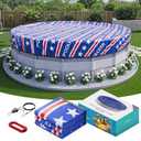 POOLHACKER2025 Upgrade 21 ft Winter Pool Cover - 21ft Round Above Ground, 4 Foot Overlap Extra Thick 420D Pool Cover with Pulley and Cable (Red)