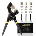 Grommet Tool Kit, Eyelet Tool Multi-Purpose Handheld Manual Hole Punch Rivet Press Plier Crimper 3 Interchangeable Dies with 900 Set 7/32" 5/16" 3/8" Metal Grommets Washers (3 die)