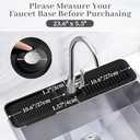 PoYang 24 Inch Faucet Mat for Kitchen Sink Splash Guard Behind Faucet, Sink Protectors for Kitchen Sink Faucet Mat Splash Guard for Kitchen Sink Area, Longer Silicone Faucet Guard Draining Mat, Black (23.6" x 5.5")