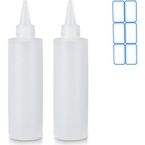 DTDNZKN 4 Pack 10 Oz (300ml) Condiment Squeeze Bottles, Leak Proof Refillable Condiment Container for Kitchen Use | 2 Pack, Leak Proof, Refillable, for Kitchen Use