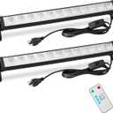 2 Pack 24W LED Shop Light with Remote, Plug in Garage Light with 6.5FT Cord and On/Off Switch, 6000K 5400LM Work Shop Lighting for Garage Workshop Warehouse Factory Yard