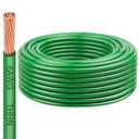 6 AWG THHN Stranded Bare Copper Wire 100FT Green Grounding Wire, Electrical Wire, 600V Rated Building Wire, Ideal for Panel Wiring, Grounding, Lighting Circuits, Control Systems