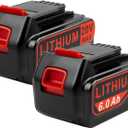 2 x Labtec 2-Pack 6Ah Max 20V Lithium Battery Replacement for Black & Decker ASL/BDC/LD/LC/LP Series, Compatible with LBXR20 LBXR20B LBXR20-OPE LBXR2020 LBXR20 LB20 LBX20 - High Capacity Cordless Tool