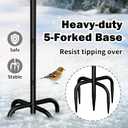 Heated Bird Bath for Outside Winter, Powerful 100W Thermostat Control Heated Bird Baths for Outdoors with 5-Prong Metal Stake, Heated Birdbath Water Heater for Garden Yard Patio Lawn (Grey)