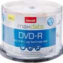 Maxell 638011 Superior Archival Life Metal Azo Dye Construction Write Once Format DVD-R 4.7 Gb Spindle 50 Disc Pack