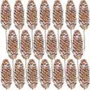 Winlyn 20 Pcs Christmas Natural Pine Cone Picks Snowy Spruce Pine Cones 5.9" Christmas Tree Decorations Hanging Pinecones for Christmas Tree Wreath Garland DIY Crafts Holiday Party Centerpiece