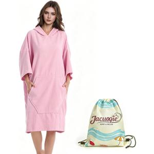 JACUQIE Hooded Surf Poncho Towel, Quick Dry Changing Robe for Adults, X-Large
