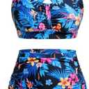 Daci Women Plus Size High Waisted Bikini Set - Two Piece Swimsuits Tummy Control Bathing Suit Ruched Bottom 2025, Size 18W