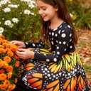 Funnycokid Girls Dress Size 4-13 Long Sleeve Kids Clothes