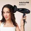 BaBylissPRO Hair Dryer, Nano Titanium Rapido 2000-Watt Blow Dryer, Hair Styling & Appliances, Black, BRAP1