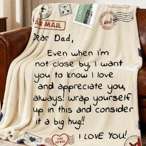 Father's Day Birthday Gifts,to My Dad Gifts from Daughter Son, Best Dad Gifts Ideas Soft Throw Blanket Thanksgiving Christmas Day Birthday Gifts 50 * 60'' (DAD)