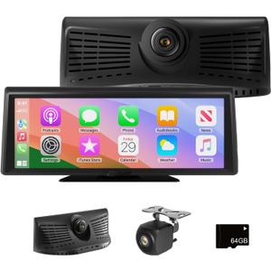 8.1" Portable Wireless Carplay Car Stereo, Apple CarPlay & Android Auto, 2K Built-in Dash Cam, 1080P Backup Camera, Plug & Play Touchscreen with Offline GPS Navigation, Bluetooth 5.2 for Truck SUV RV
