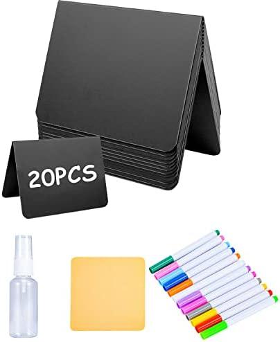20PCS Mini Chalkboard Signs for Food, Reusable and Reserved Table Signs, Food Labels for Party Buffet, Easy to Write and Wipe Out, Catering Supplies Buffet Display, Place Cards