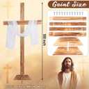 Yousoontic 98'' Extra Large Wooden Cross Easter Wood Standing Cross Decoration Jesus Christ Catholic He Is Risen Outdoor Crucifix Decor for Party Wedding Church Home Christmas Outdoor, 36.2"L x 5.1"W
