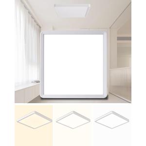 Square Led Flush Mount Ceiling Light,16 Inch 40w 3820lm led Light 3000k,4000k,6000k CCT Selectable,Flat Panel Super Slim Led Ceiling Light Fixture,for Living Dining Kitchen Bedroom Room (1Pack-White)