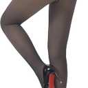 Fleece Lined Tights for Women Translucent Thermal Pantyhose Fake Warm Thick Leggings for Winter 200g     (Large-X-Large, Black)