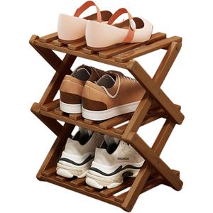 Shoe Rack - Foldable Vertical Shoe Rack for Entryway,Durable and Easy to Assemble,Applicable to Home Entrance, Closet and Bedroom (Tawny-3 Layers)