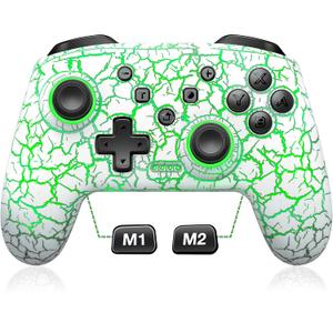 Switch Controller Compatible with Switch 1/2/Lite/OLED, Wireless Pro Controllers Work with iOS/Android/PC with RGB Light, Programmable, TURBO & Wakeup