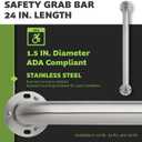Homewerks 068 HW11224SS 24 Inch Bathroom Grab Bar with 1-1/2 Inch Diameter and Exposed Screws ADA Compliant - Brushed Stainless Steel