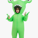 COMIN Halloween Inflatable Alien Costume Kids Cosplay Costumes Funny Ride on Blow Up Costumes Alien Suit for Teens 48