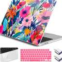 for MacBook Air 13(13.6) inch Case 2025 2024-2022 M4 M3 M2 A3240 A3113 A2681 Shockproof & Scratch-Resistant Hard Shell + Keyboard Cover + Trackpad Protector + Type C, Victorian Watercolor