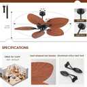 52 Inch Waterproof Outdoor Palm Leaf Ceiling Fans without Lights and Remote
IP44 Wet-rated,6 Wind Speeds, Reversible, 40W Quiet DC Motor,1/4/8H Timer,Suit for Patios Porch Gazebo Pergola